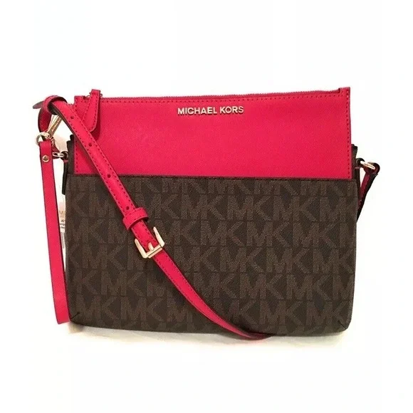 Michael Kors JET SET TRAVEL Monogram Crossbody Bag With Removable Wristlet - Picture 2 of 13